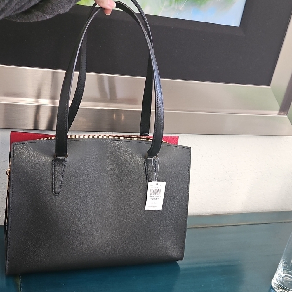 Coach Tatum Black and Red Tote Bag - Picture 5 of 15